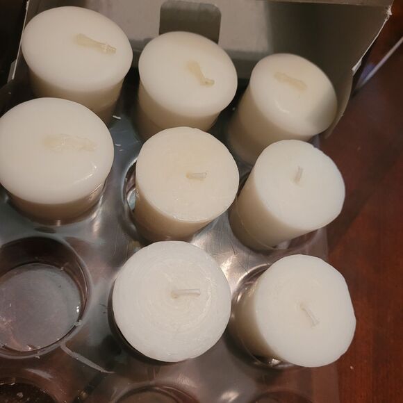 8 small votive candle holders with candles add'l white candles - Picture 6 of 7